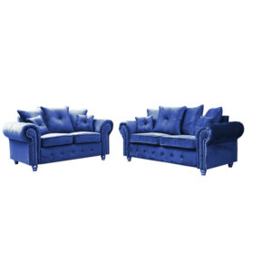 Ashwin Fabric Blue Color 3+2 Seater Sofa