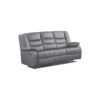 Roma Leather Recliner 3 Seater Grey Sofa