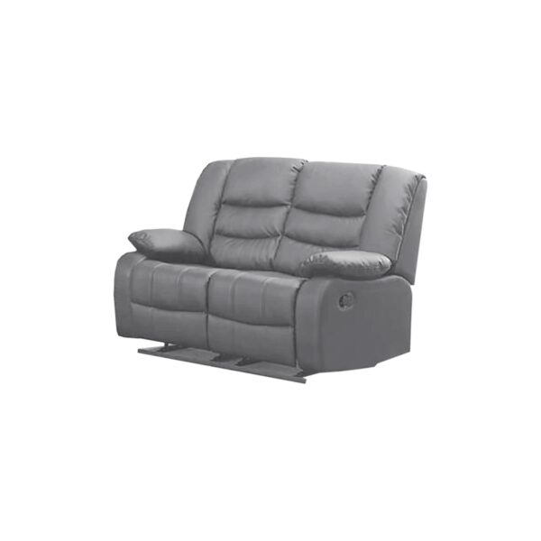 Roma Leather Recliner 2 Seater Grey Sofa