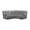 Roma Leather Recliner Corner Grey Sofa