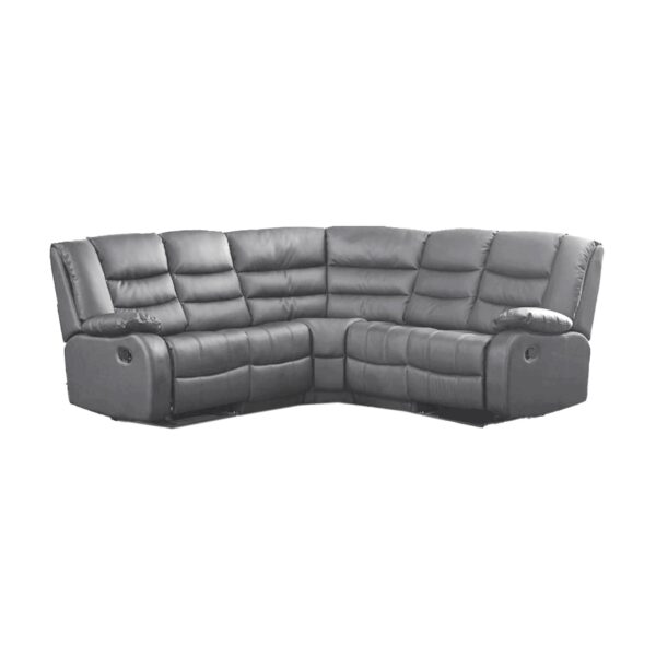 Roma Leather Recliner Corner Grey Sofa