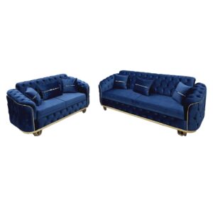 Madrid Blue 3+2 Seater Sofa Bed