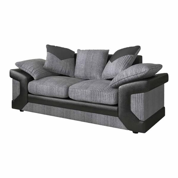 Dino Black/Grey 2 Seater Sofa with cusion